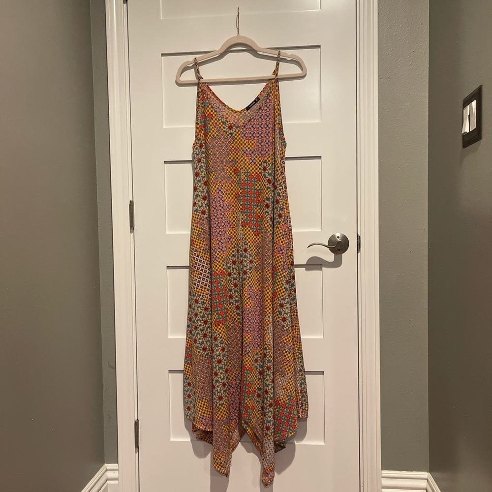 Boho Maxi Free Flow Dress with Pockets – Size Medium